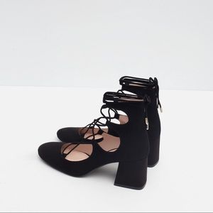 Brand New Zara Black Lace Up Heels